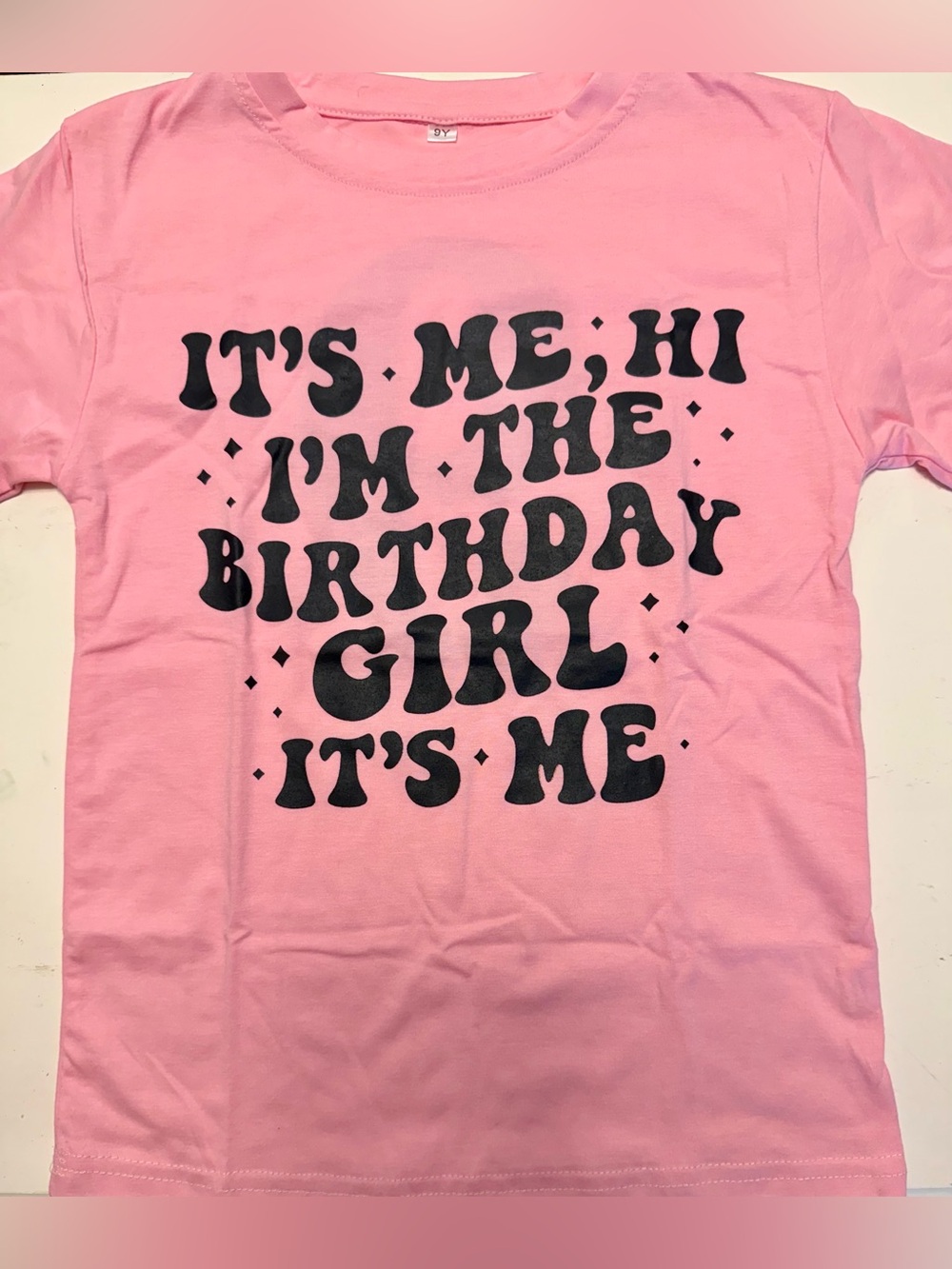 Pink Girls' 9th Birthday Tee - 'It's Me' Graphic